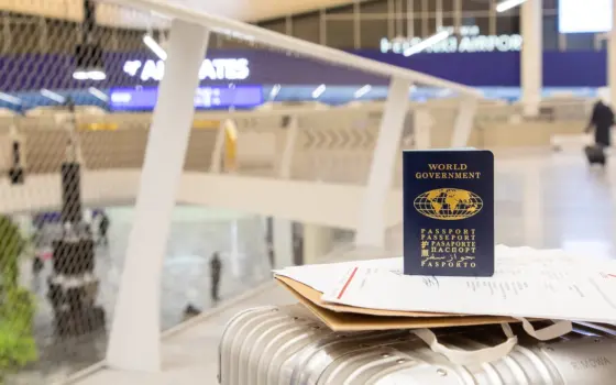 Passaporte sobre mala em aeroporto, imagem associada à contratação de seguro viagem