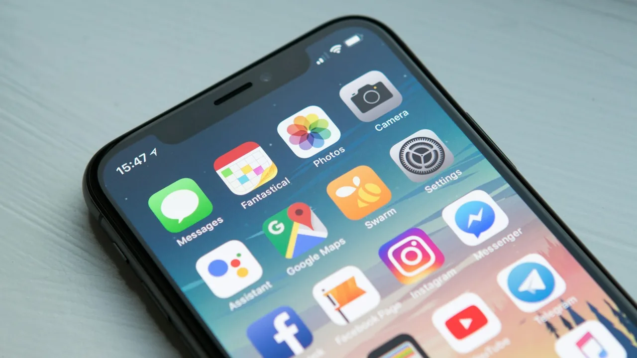 Celular usado para consultar informações e serviços do trabalhador