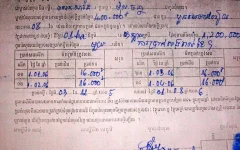 Contrato de empréstimo com parcelas e juros preenchido à mão