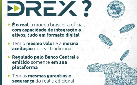 Material oficial explica o Drex como versão digital do real e sua integração a ativos.