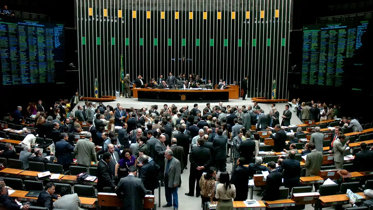 Plenário do Congresso Nacional durante sessão
