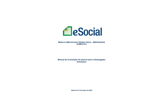 Capa do Manual do eSocial para o Empregador Doméstico, versão de 27 de março de 2026