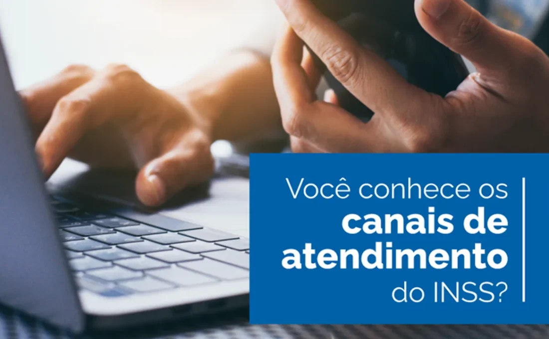Banner do INSS sobre canais de atendimento