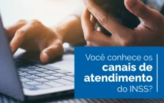 Banner do INSS sobre canais de atendimento