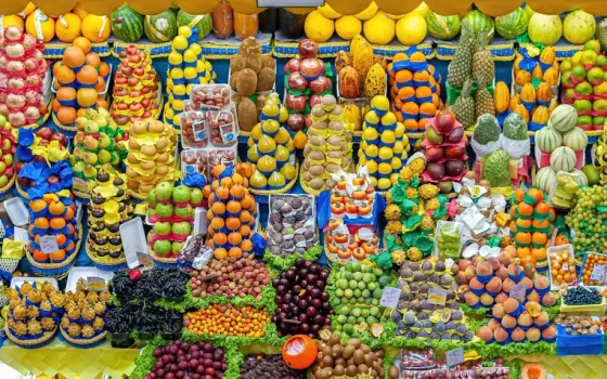 Banca de frutas no Mercado Municipal de São Paulo