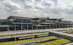 Terminal 3 do Aeroporto Internacional de São Paulo-Guarulhos visto do lado externo